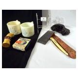 Barber Mugs, Brush, Soap, Straight Edge