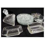 Clear Glass Decanter, Plates, Servers (15+)