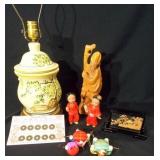 Asian Inspired Lamp, Décor, Coins (9)