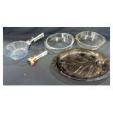 Pyrex Bowls (3), Plate, Handles (2)