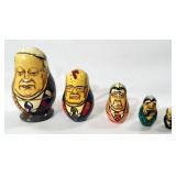 Nesting Dolls, Soviet Politicians, 4", 5 pieces