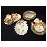 Fitz & Floyd Santa Platters (4)