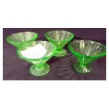 Federal Uranium Green Glass Cups (4)