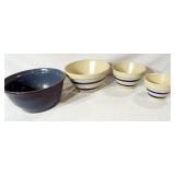 Earthenware Bowls, three R.R.P mark (4)