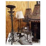 Lamps - 2 pairs, Candleholders (3), Shelf