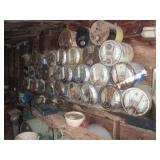 Vintage metal 5gal oil cans, approx 35, Champlin,