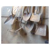 Hand tools, 4- shovels, 2- rakes