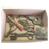 Tank gauge, rivet press, 2- tubing cutters,