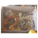 Hooks, wire stretchers, trimmer line,