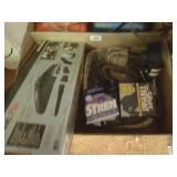 B&D car vac, bathroom scales, fishing reel,