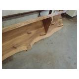 Handmade cedar shelf w/ pegs 82"