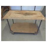 Shop cart w/ rollers, 2- shelves 4