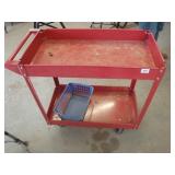 Metal Shop Cart w/ rollers, 30"x16", 2 shelves