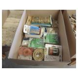 speed square, chalk line, staples, hooks, wire