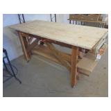 Wooden shop cart w/ power cord 6