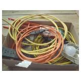 Drop light, power strip, extension cord, cord