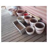 Assorted flower pots