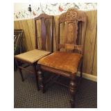 Wood Chairs, upholstered seats (2)