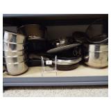 Cooking Pots, Pans - 1 shelf