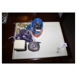 Costume Jewelry odds and ends; Best Western Tray