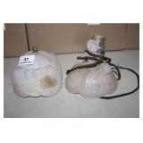 Pink Painted Glass lamp-Lady with Flowers