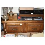 Wooden TV Stand w/storage underneath; Metal Pulls