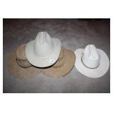 Mens hats; Stetson Long Oval No size; 2 woven hats