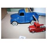 Ceramic Blue Ford Pick-up; Red Truck Ornament