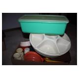 Tupperware items; some plastic Containers; Lidded