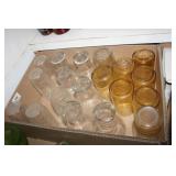 Glass Drinking Glasses some Clear, Some amber