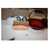 Red/Amber Colored basket; Daily devo Cards