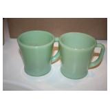 Green Coffee Mugs Fireking 2 Total