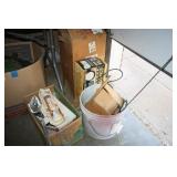 Ture Guard in Box; Bucket w Drill bit; clothesline