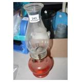 Glass Kerosene Lamp Red Bottom/Clear