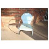 Clam Shell Metal Chair-Light Blue in Color