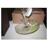 Glass Light Fixture; Floral pattern