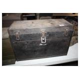 Black Metal Toolbox; Small amount rust