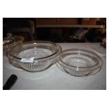 Clear Mixing Bowl Set (2) Round w/square bottoms