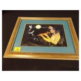 "Little Chief Indian Flute" Print; Matted & Framed "Little Chief Indian Flute" Print; Matted & Framed