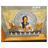 Native American Print; Woman w/baby & wildlife