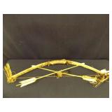 Buckskin Indian Bow and 2 arrows with pouch Buckskin Indian Bow and 2 arrows with pouch