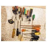 Group of Screwdrivers and other various tools