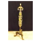 Electric Brass Floor Lamp w/Crystals (missing 6) Electric Brass Floor Lamp w/Crystals (missing 6)