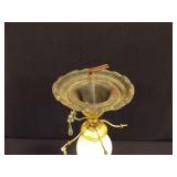 Hanging Chandelier w/crystals &iridescent glass Hanging Chandelier w/crystals &iridescent glass