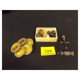Vintage Buttons, hair clip (candy), Cross pendant Vintage Buttons, hair clip (candy), Cross pendant