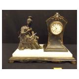 Metal Clock w/metal Roman Figure Metal Clock w/metal Roman Figure