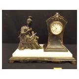 Metal Clock w/metal Roman Figure