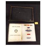 Military Pin display box with Escort Guide Book