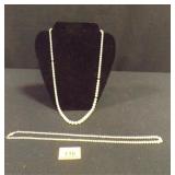 Pearl-like necklaces ( small blue stone clasp) Pearl-like necklaces ( small blue stone clasp)