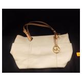 Michael Kors Handbag (White Leather) Used